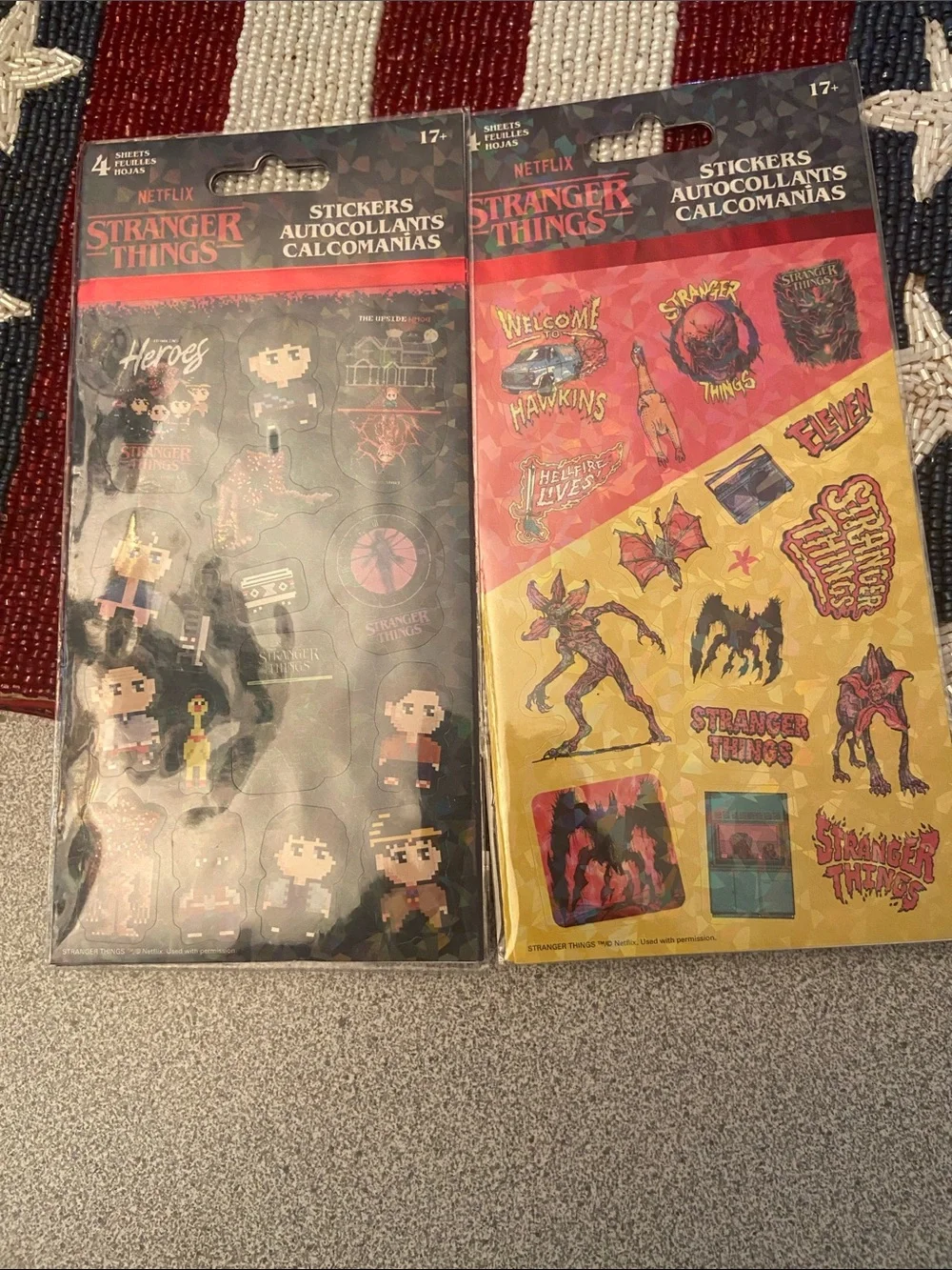 Netflix Stranger Things Sticker Sheets - Red, Black, Yellow